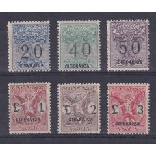 COLONIAS ITALIANAS CIRENAICA 1924 Yv TIMBRES POUR MANDATS 1/6 SERIE COMPLETA NUEVA CON GOMA DE GRAN CALIDAD RARA 180 EUROS